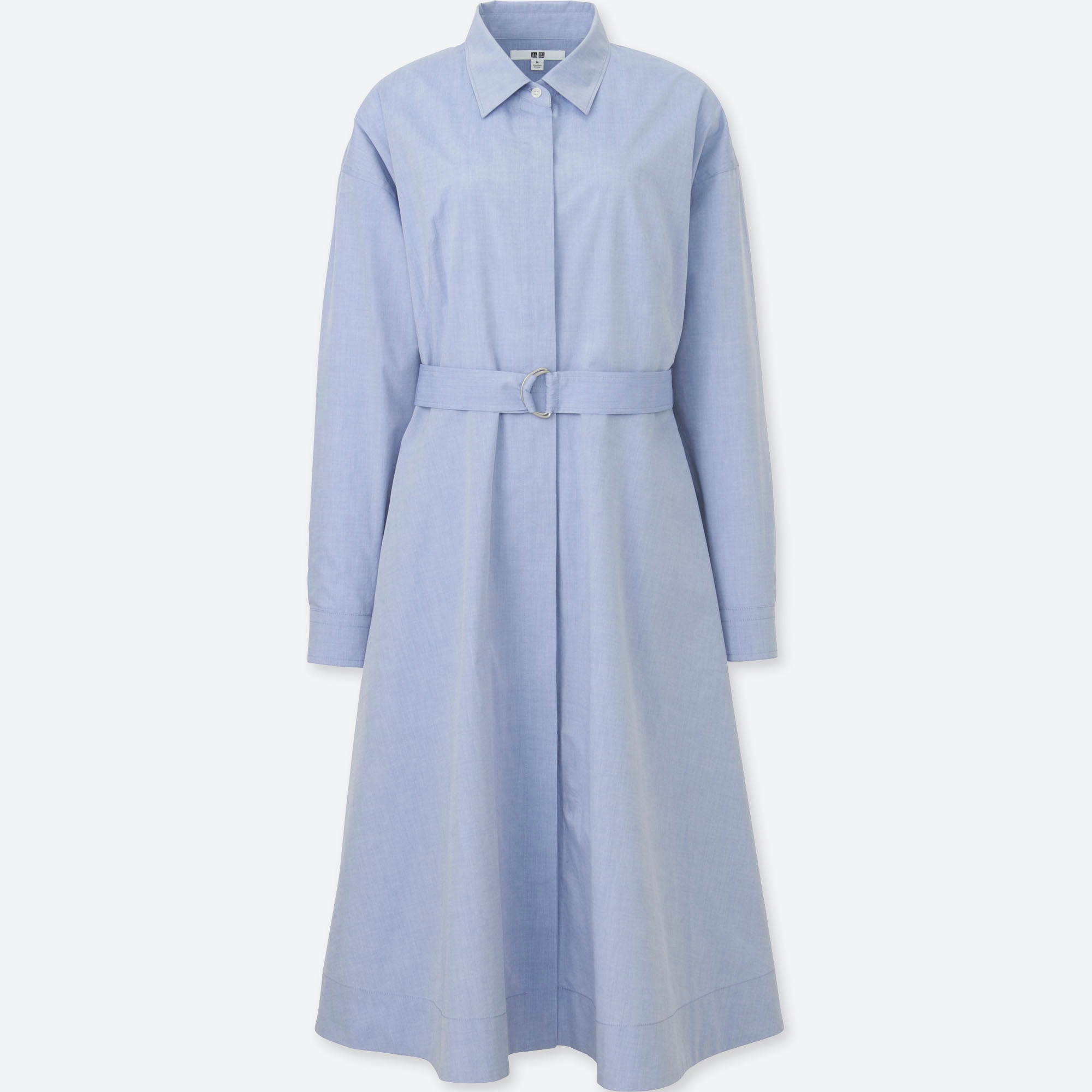 WOMEN COTTON LONG SLEEVE SHIRT DRESS