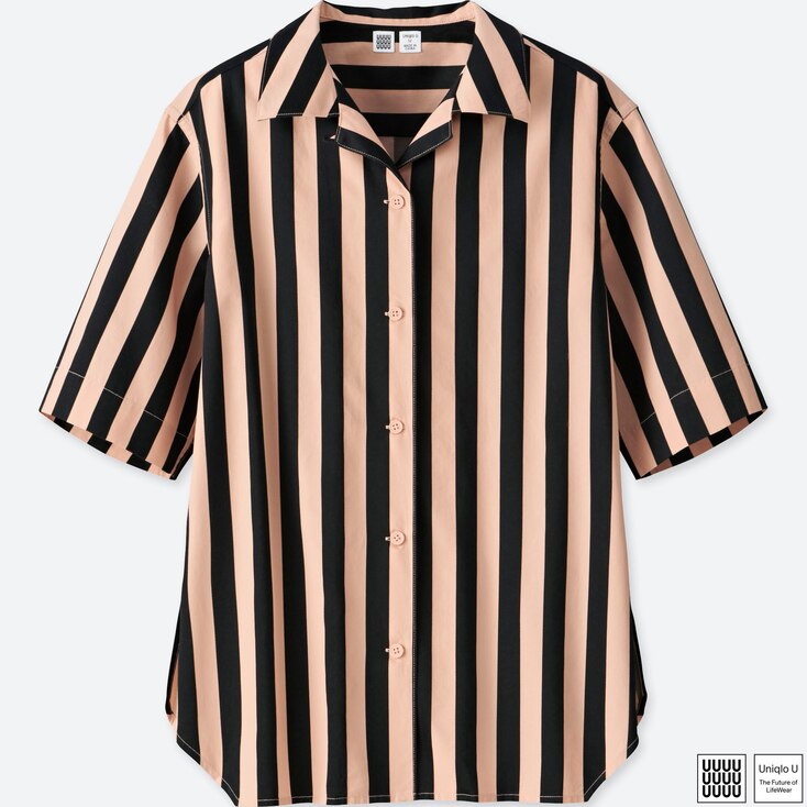 Uniqlo Women Marimekko Washed Cotton Open Collar Shirt Stylehint