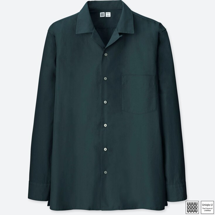 Uniqlo Men U Open Collar Long Sleeve Shirt Stylehint