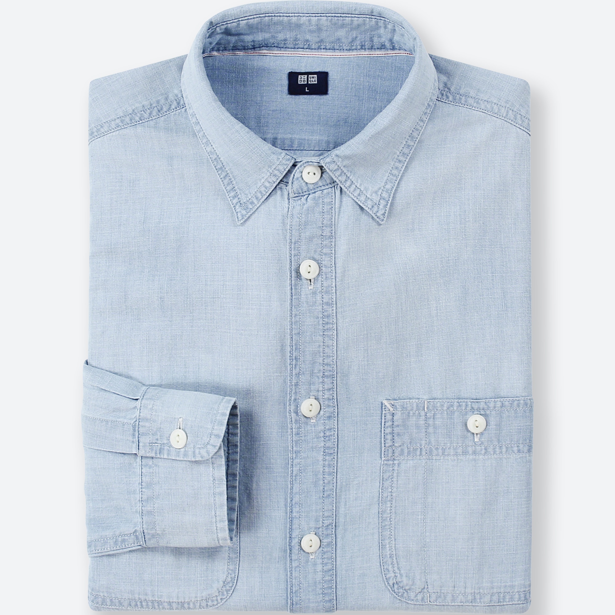 mens chambray shirt long sleeve