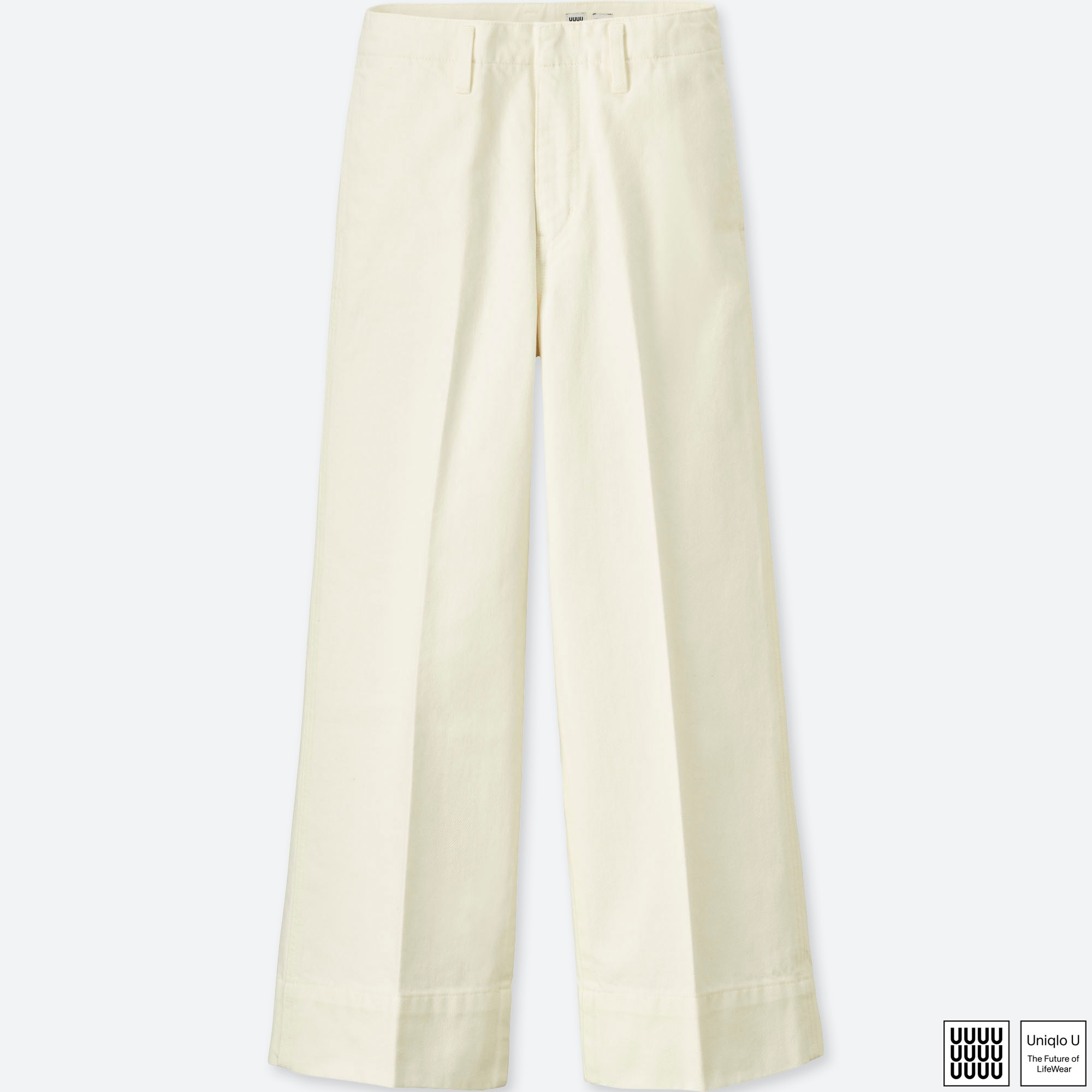 uniqlo white wide leg jeans