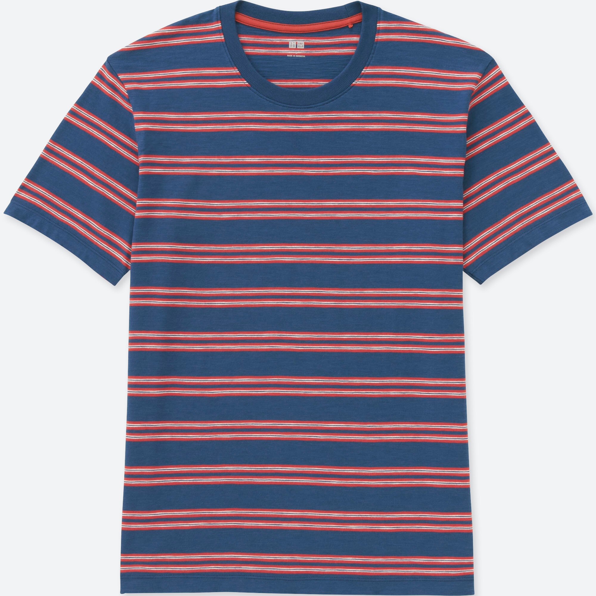 white and blue striped t shirt