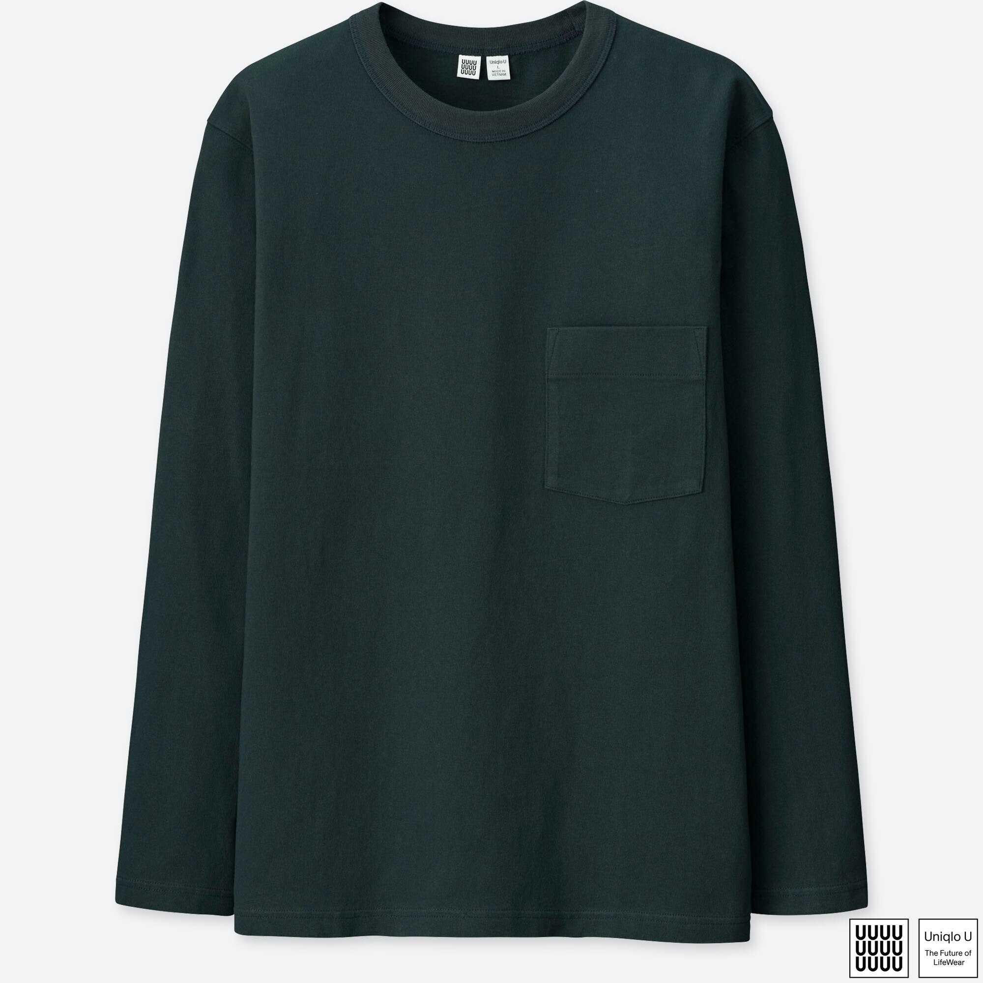 uniqlo dark green shirt