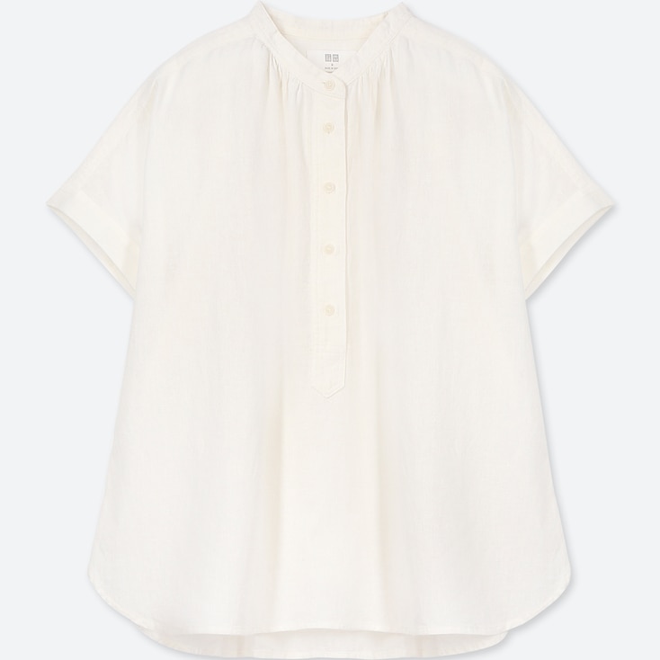 WOMEN LINEN BLENDED SHORT-SLEEVE BLOUSE | UNIQLO US