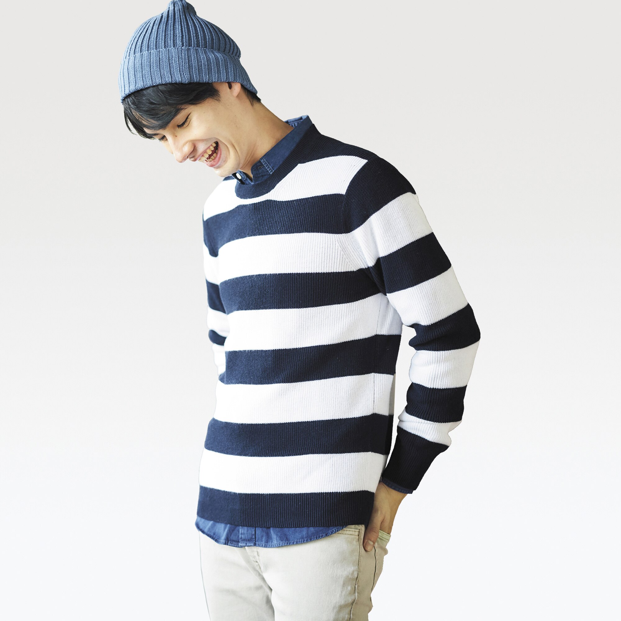 UNIQLO MEN COTTON CASHMERE CREW NECK 