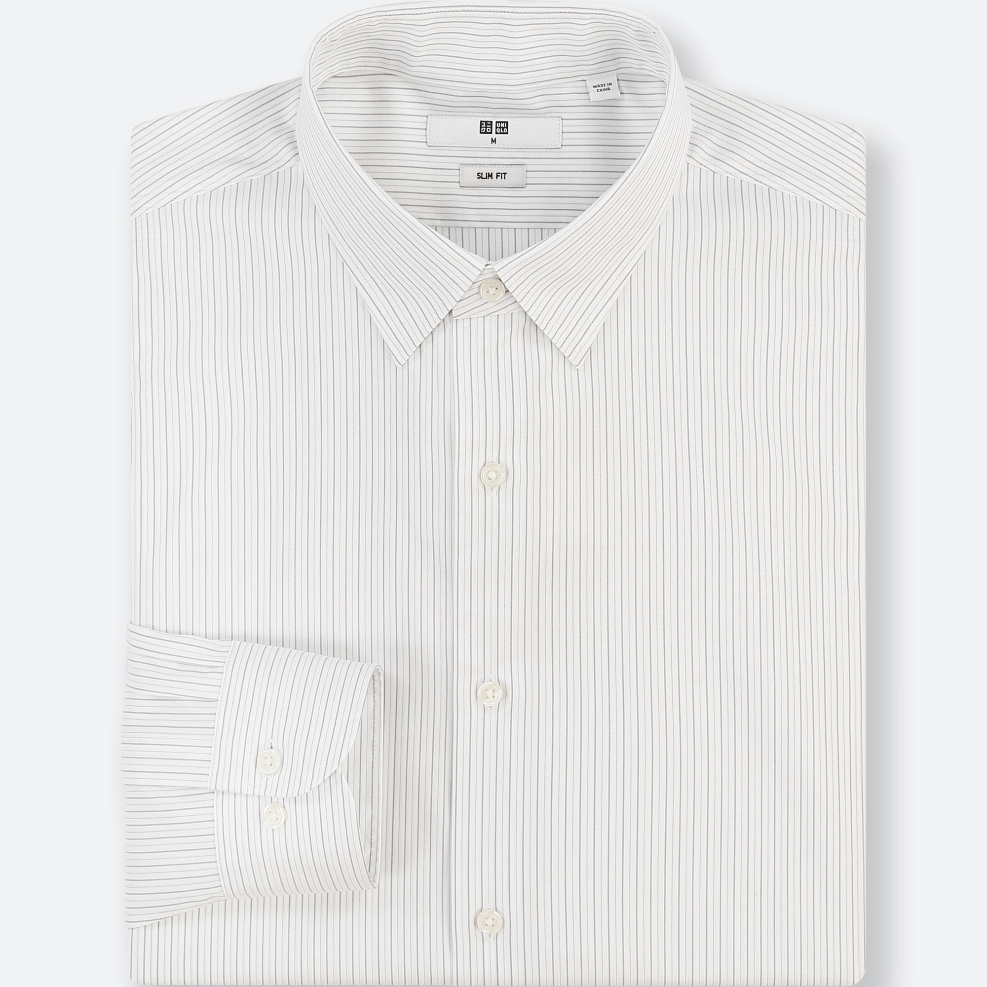 MEN EASY CARE STRIPED STRETCH SLIM-FIT LONG-SLEEVE SHIRT | UNIQLO US