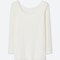 Women Heattech Extra Warm Scoop Neck T-Shirt, Off White, Small