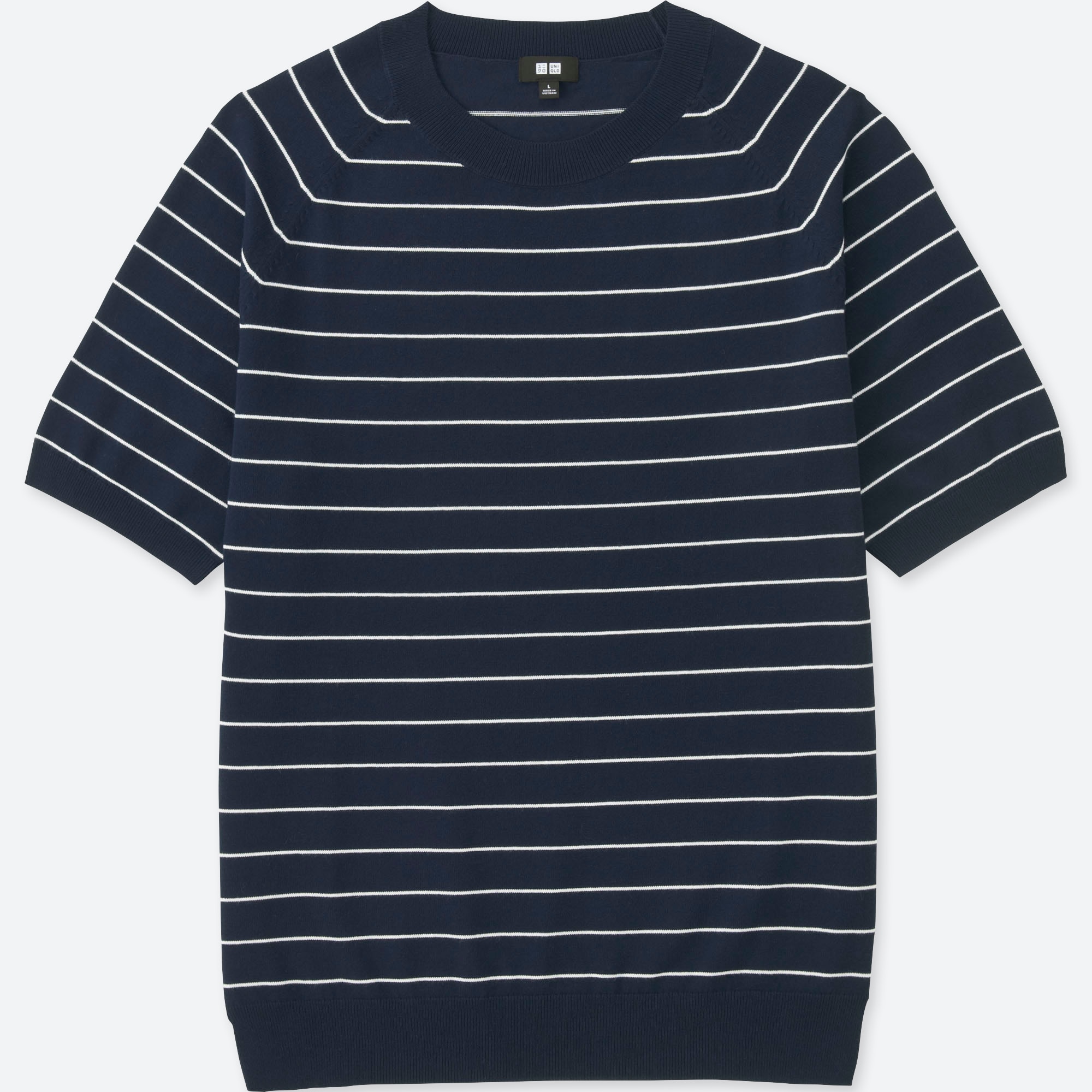 navy blue short sleeve sweater