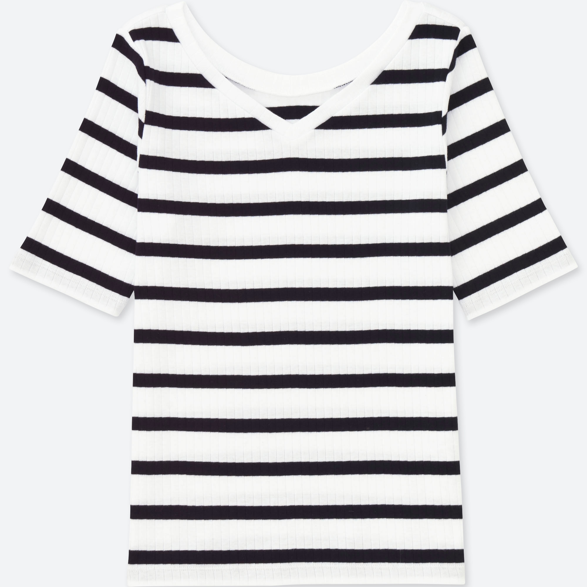 black and white striped half sleeve shirt