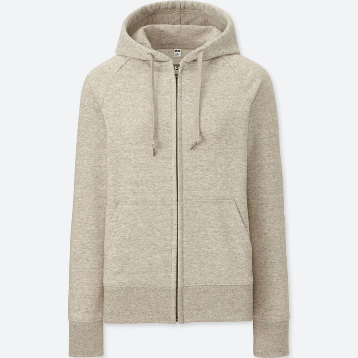 pile lined sweat full zip hoodie