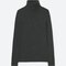 Women Extra Fine Merino Ribbed Turtleneck Sweater, Dark Gray, Small