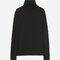 Women Extra Fine Merino Ribbed Turtleneck Sweater, Black, Small