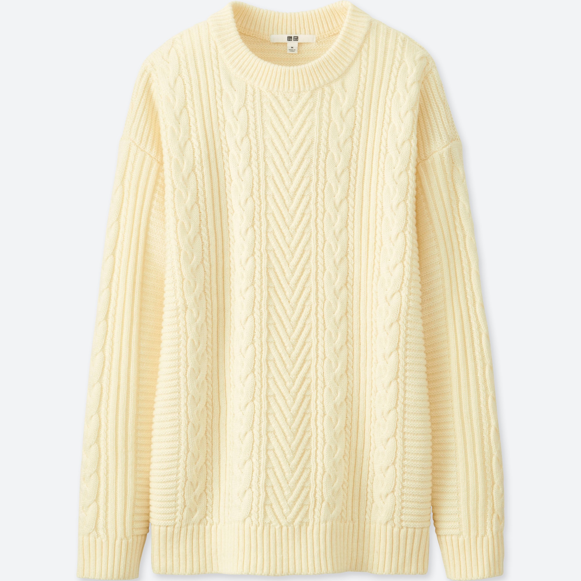 UNIQLO Men Low Gauge Crew Neck Aran Jumper | StyleHint