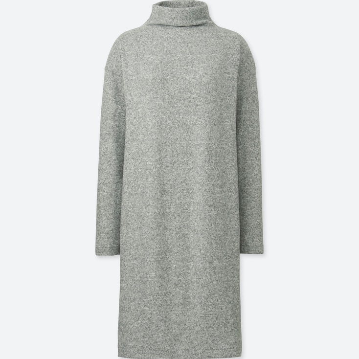 WOMEN SOFT KNITTED FLEECE LONGSLEEVE DRESS UNIQLO US