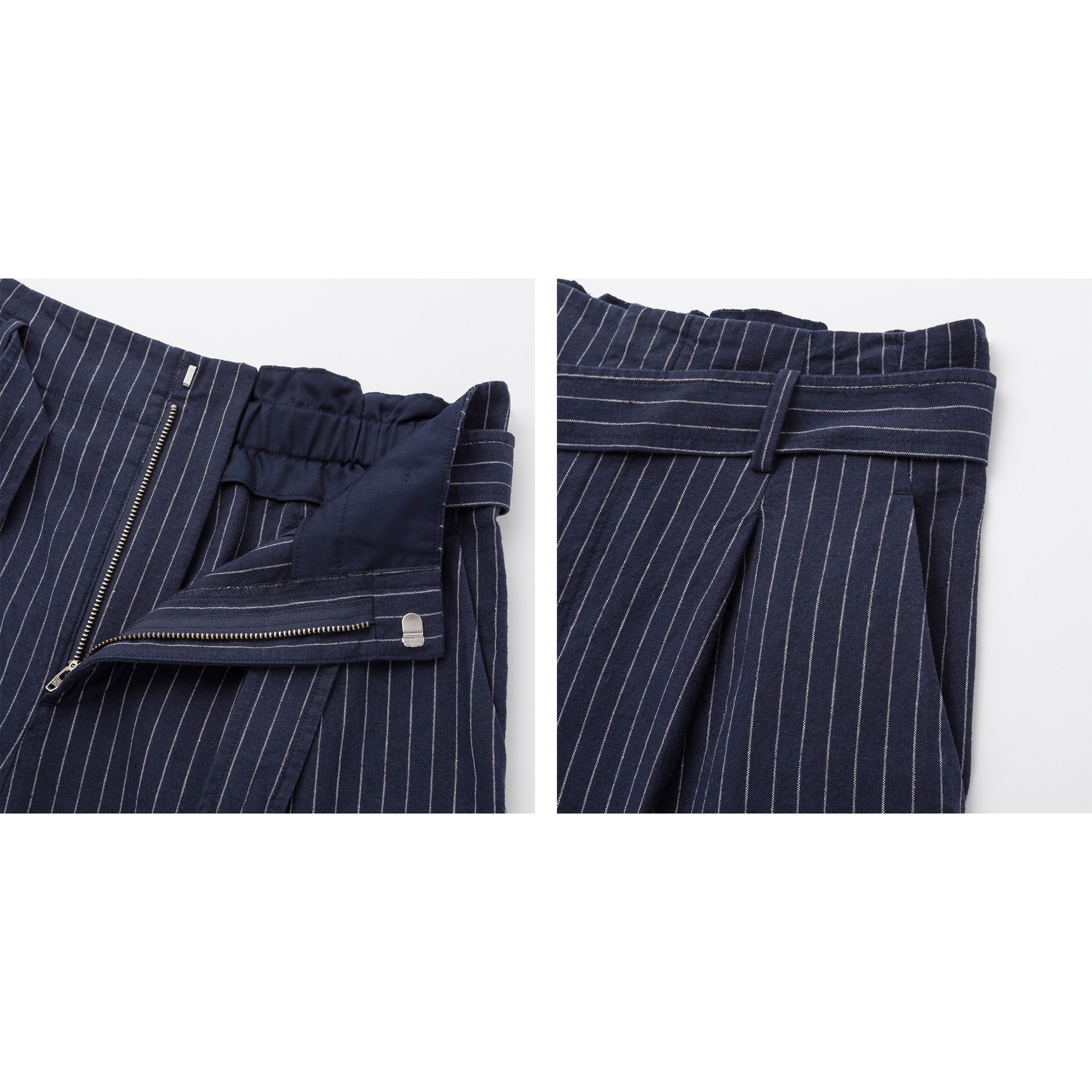 uniqlo belted linen rayon wide pants