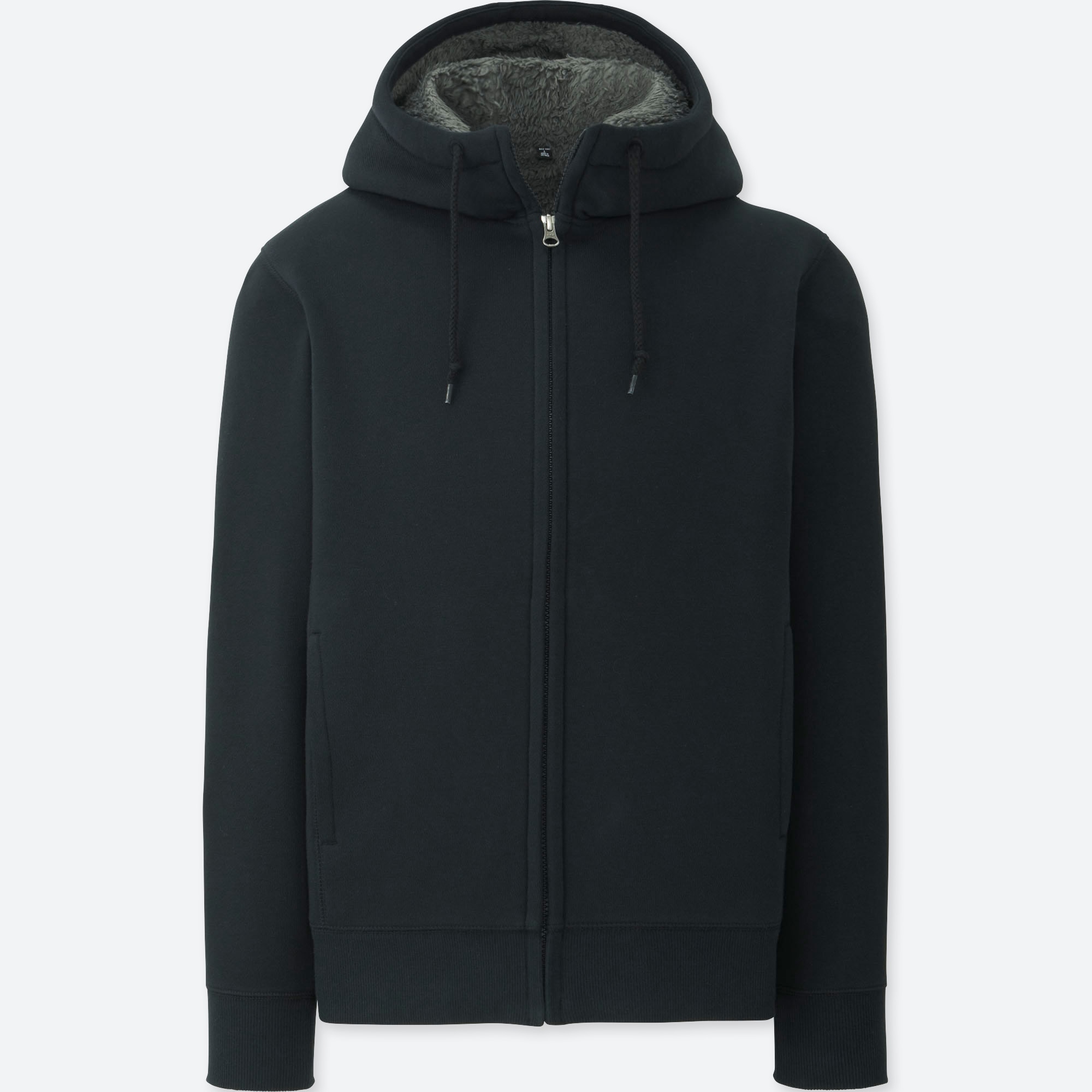 pile lined sweat full zip hoodie