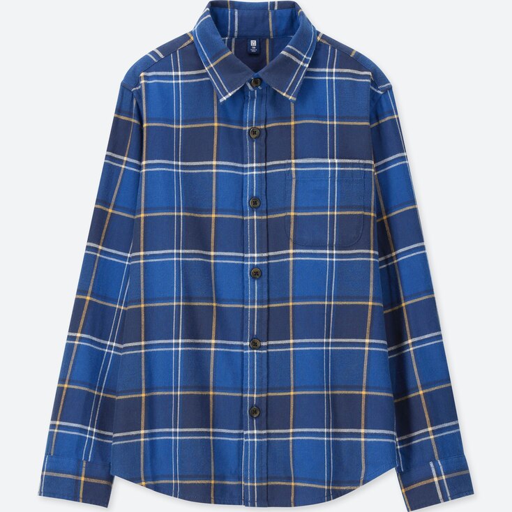 Uniqlo Women Flannel Checked Long Sleeved Shirt Stylehint