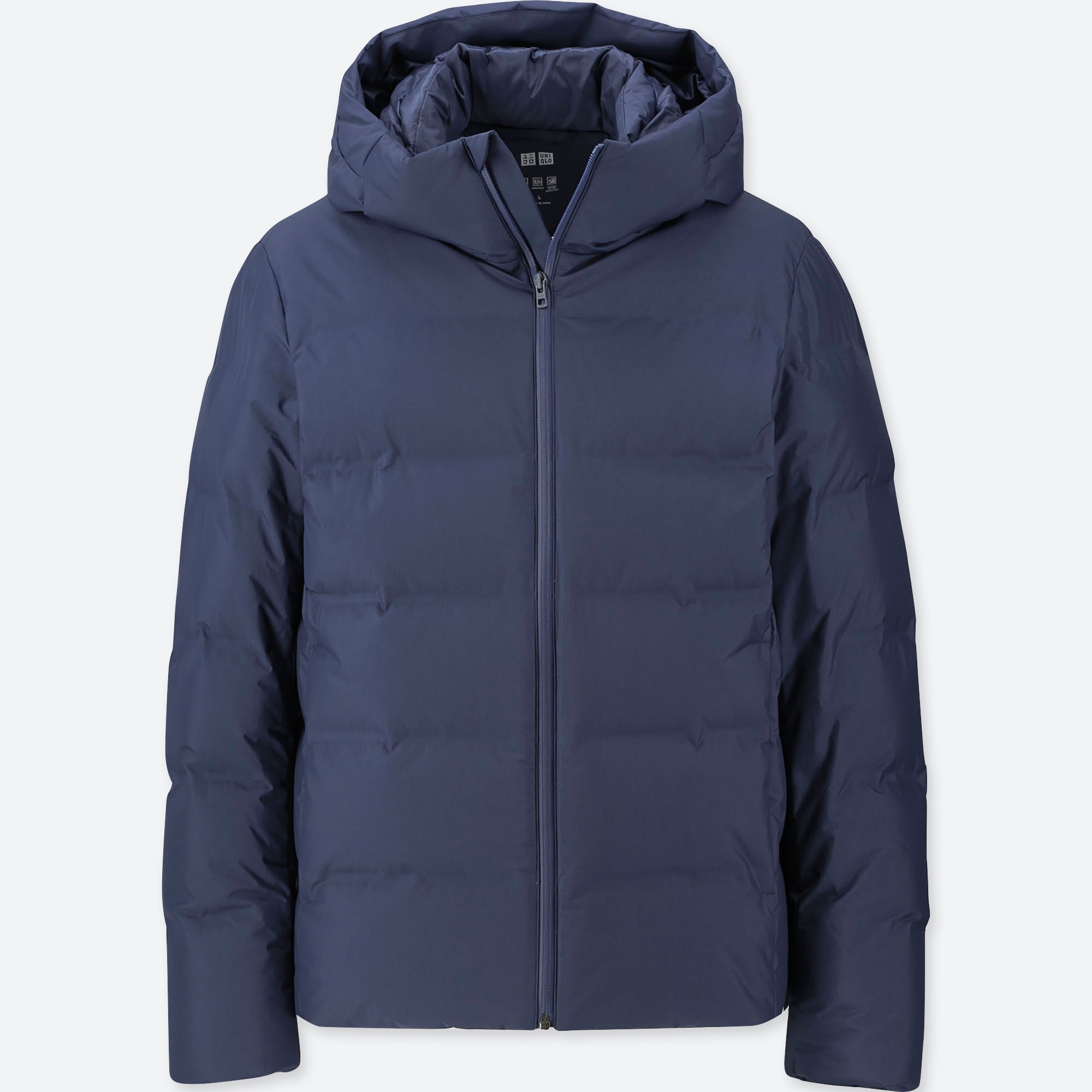men seamless down hooded parka