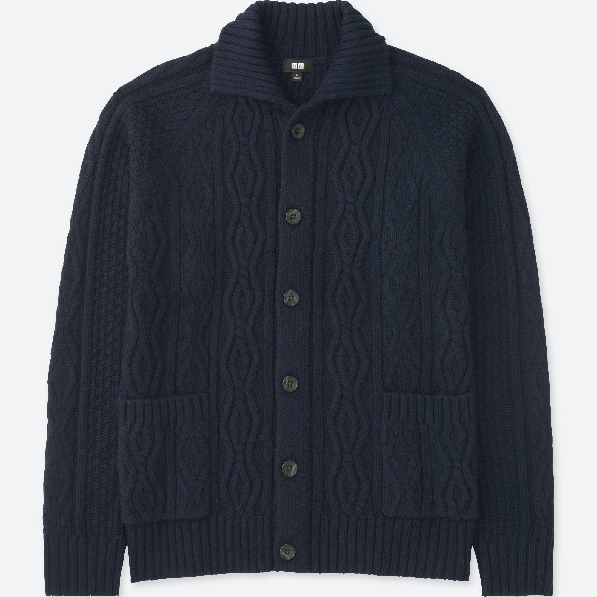 MEN CABLE KNIT LONGSLEEVE CARDIGAN UNIQLO US