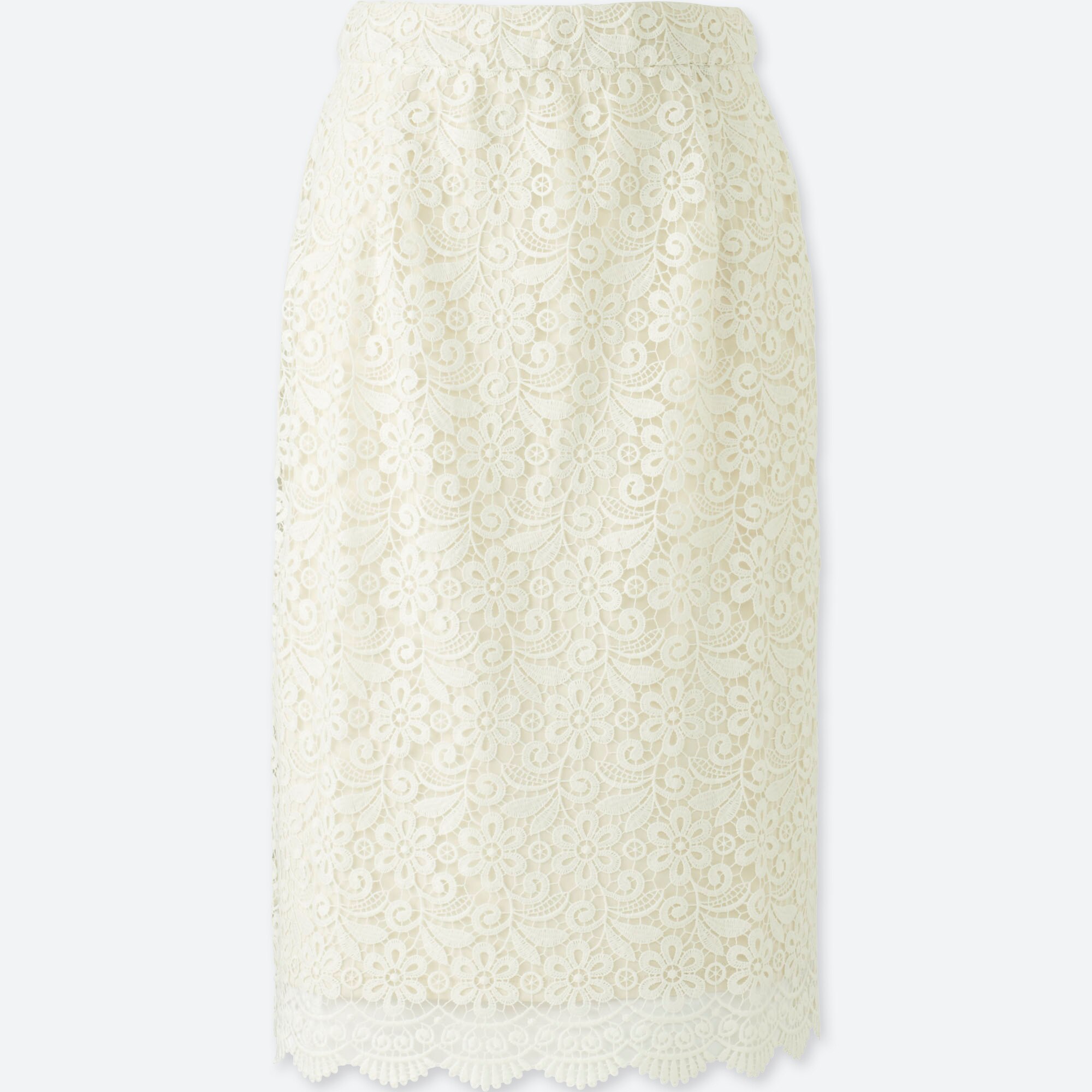 Uniqlo white shop lace skirt