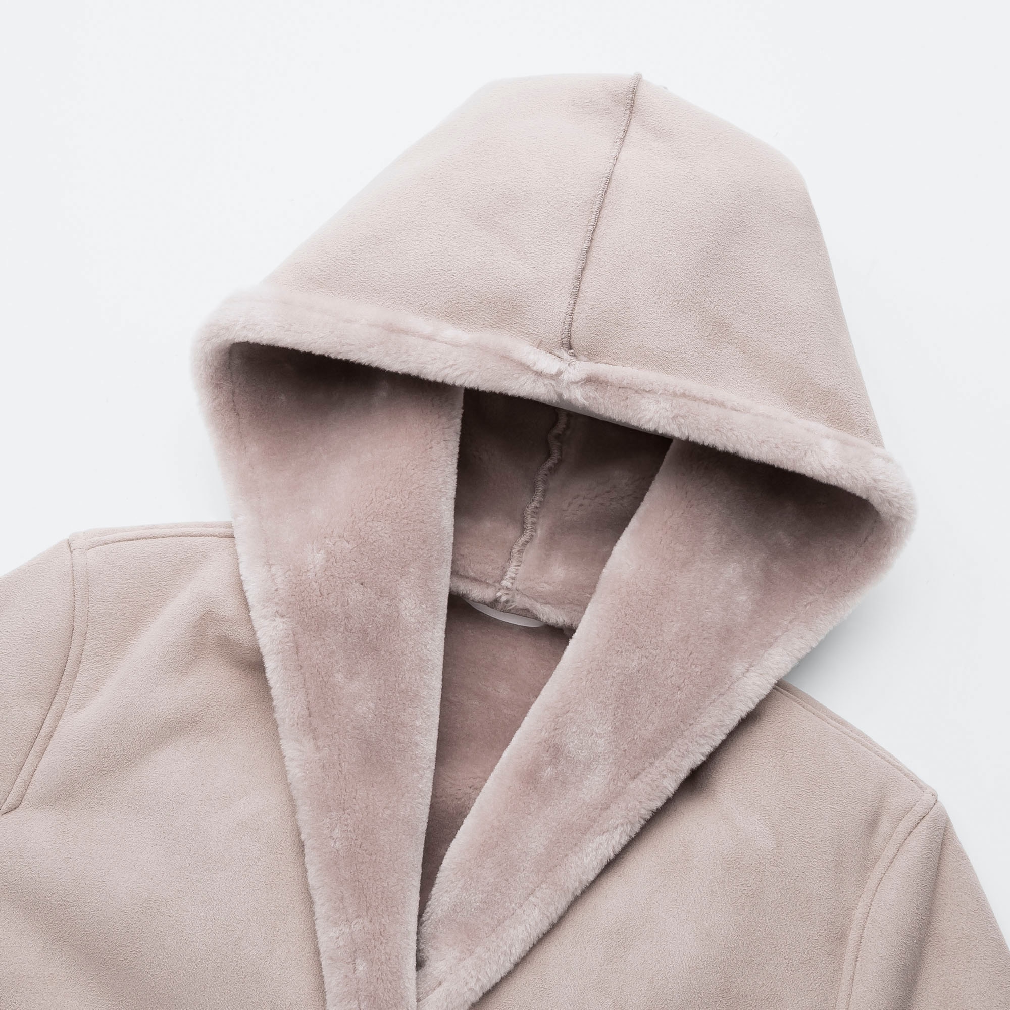 faux shearling hooded jacket