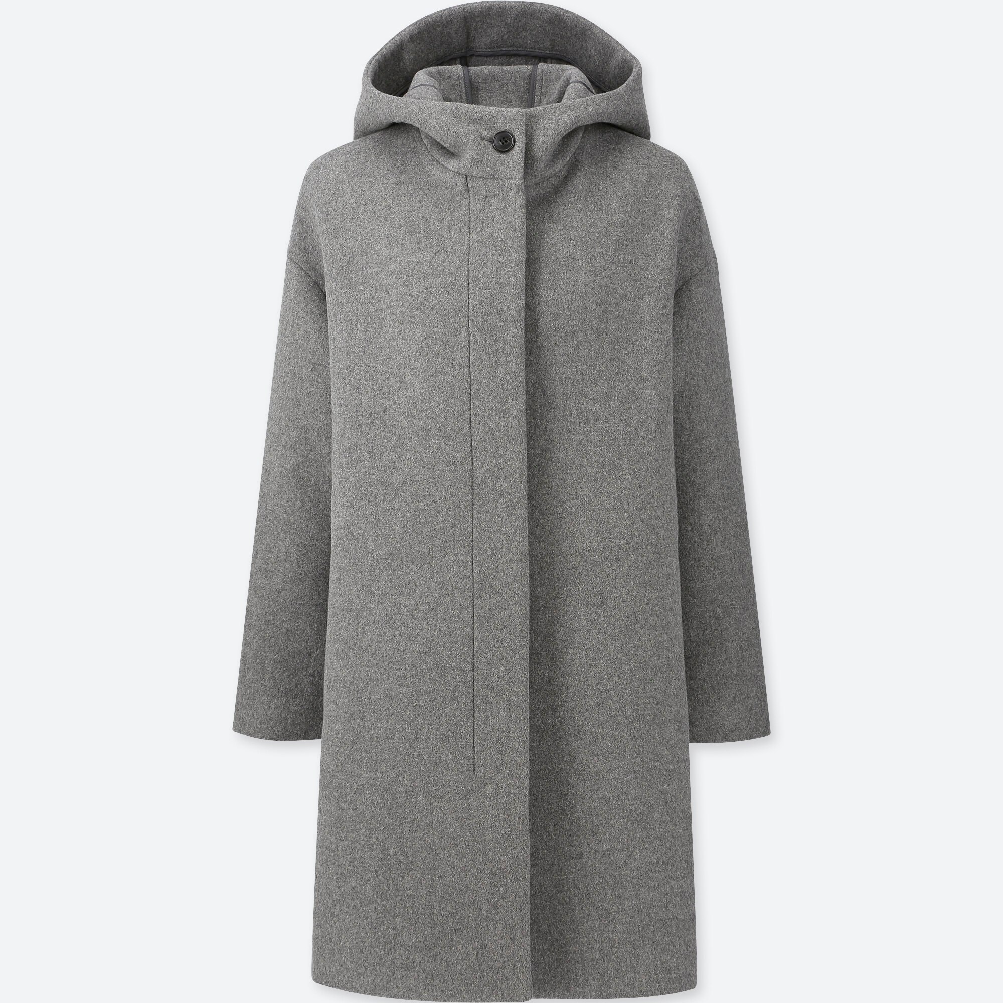 WOMEN LIGHTWEIGHT WOOLBLEND HOODED COAT UNIQLO US