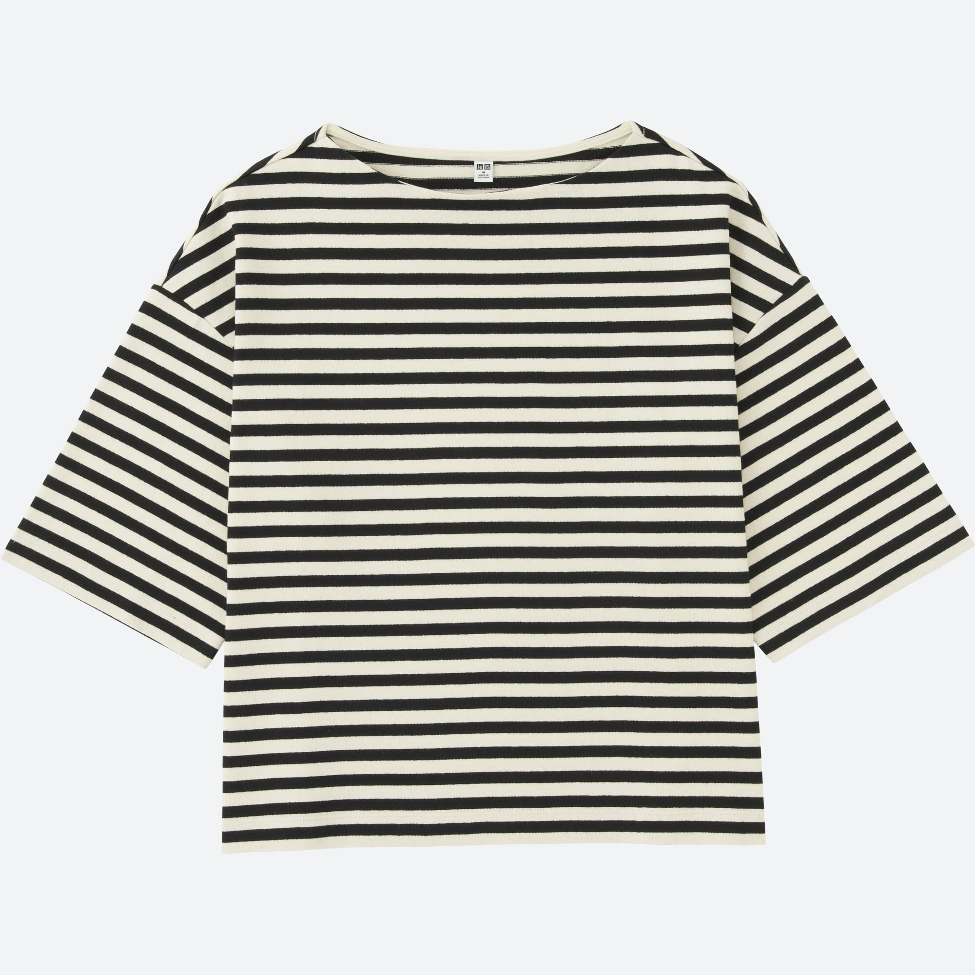 Women Striped Wide 3 4 Sleeve T Shirt Uniqlo Us