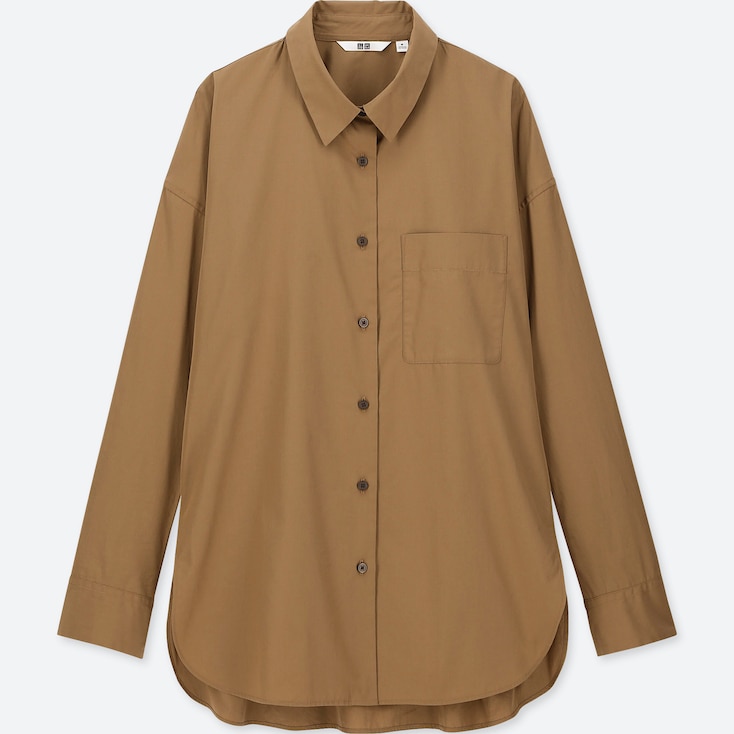 UNIQLO +J 100% Supima Cotton Oversized Shirt (Grandad Collar) | StyleHint
