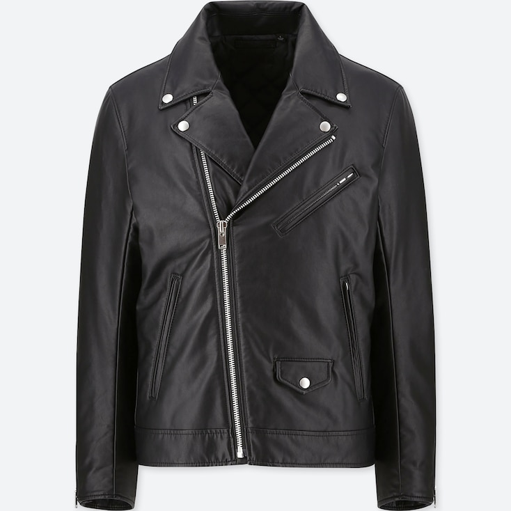 faux leather double breasted jacket