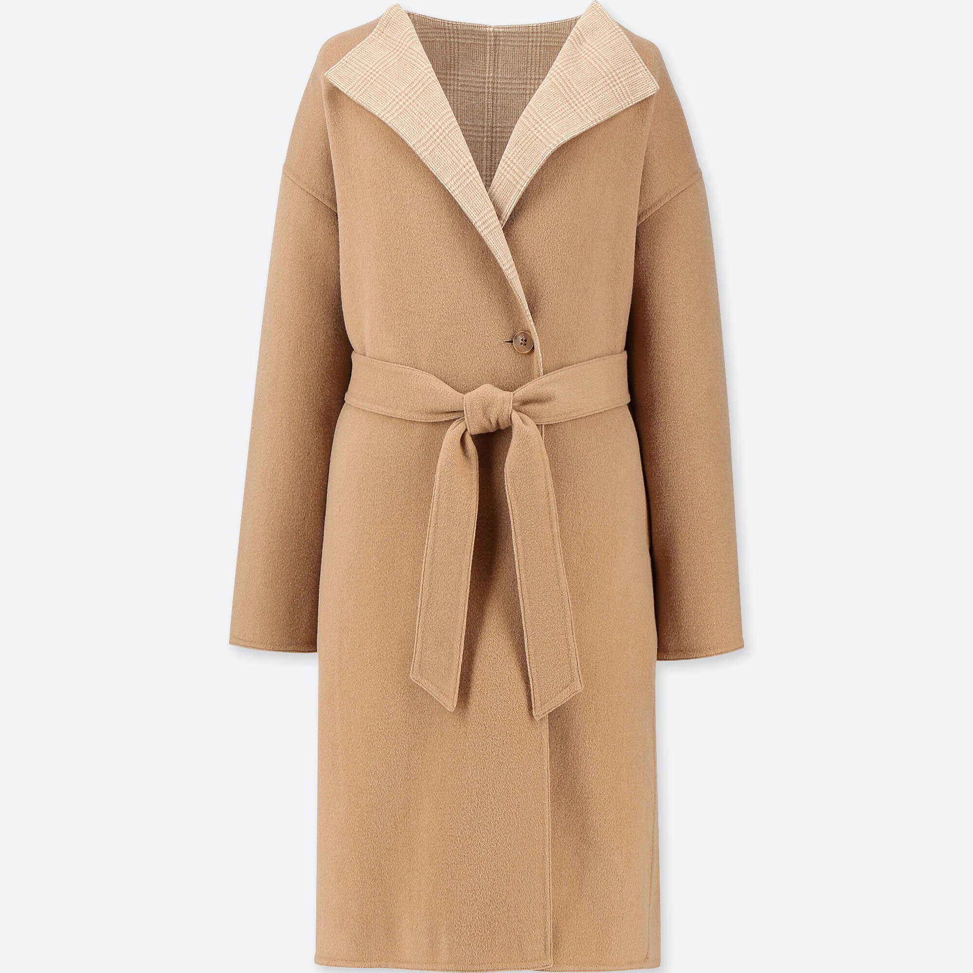 uniqlo double face collarless coat