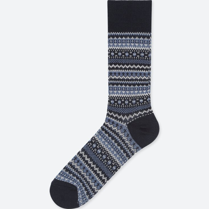 UNIQLO Men HEATTECH Fair Isle Thermal Socks | StyleHint