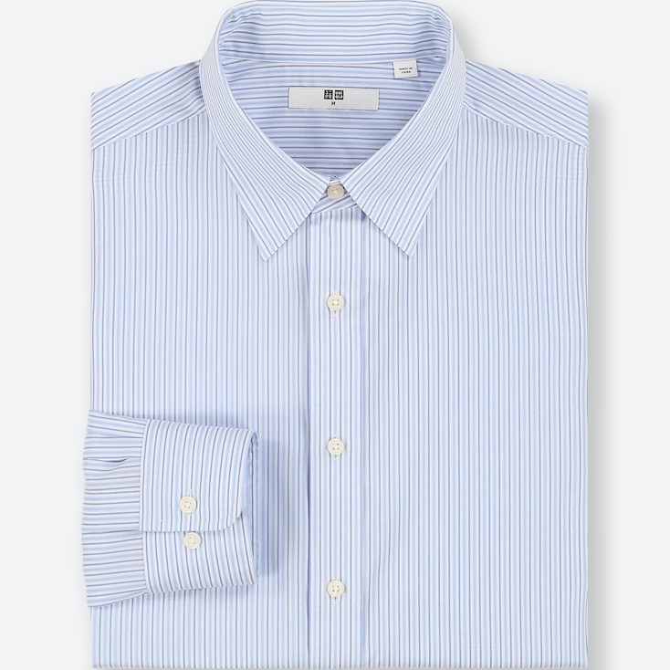 UNIQLO MEN Easy Care Striped Long Sleeve Shirt | StyleHint