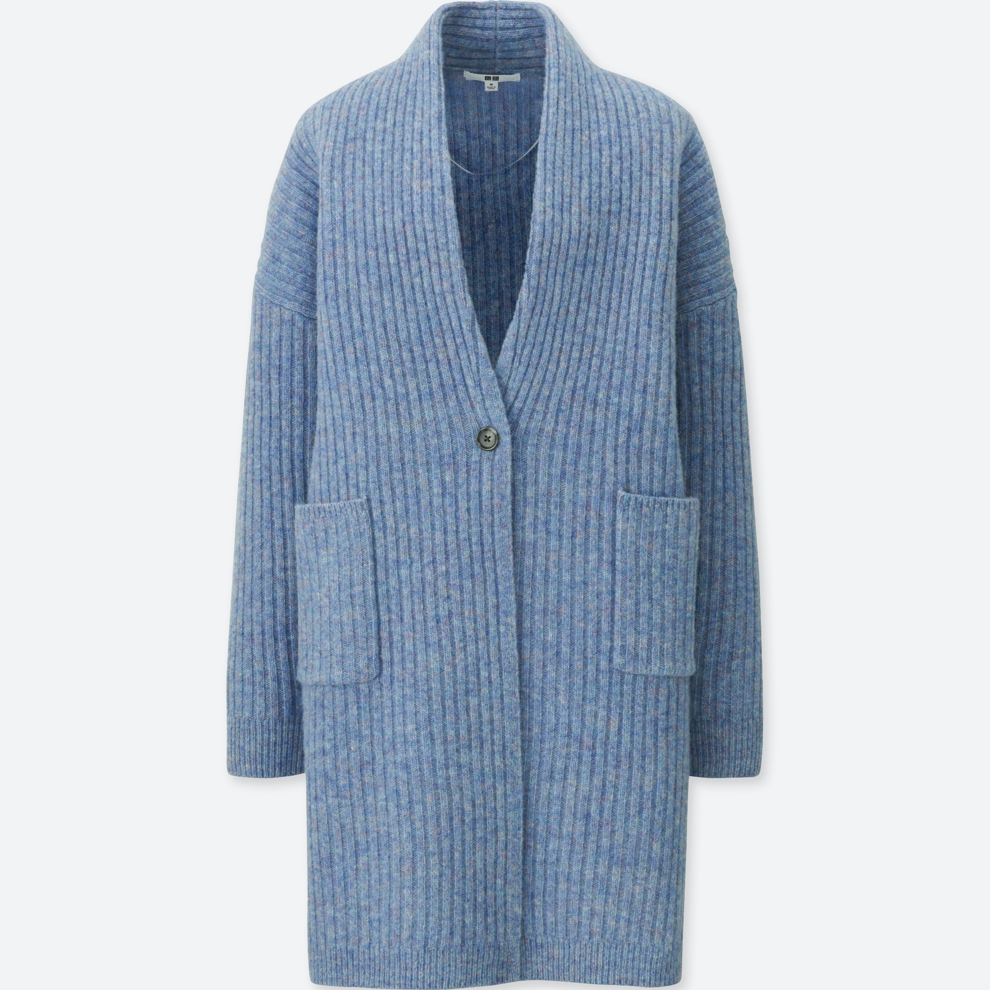 women wool ribbed knitted coat