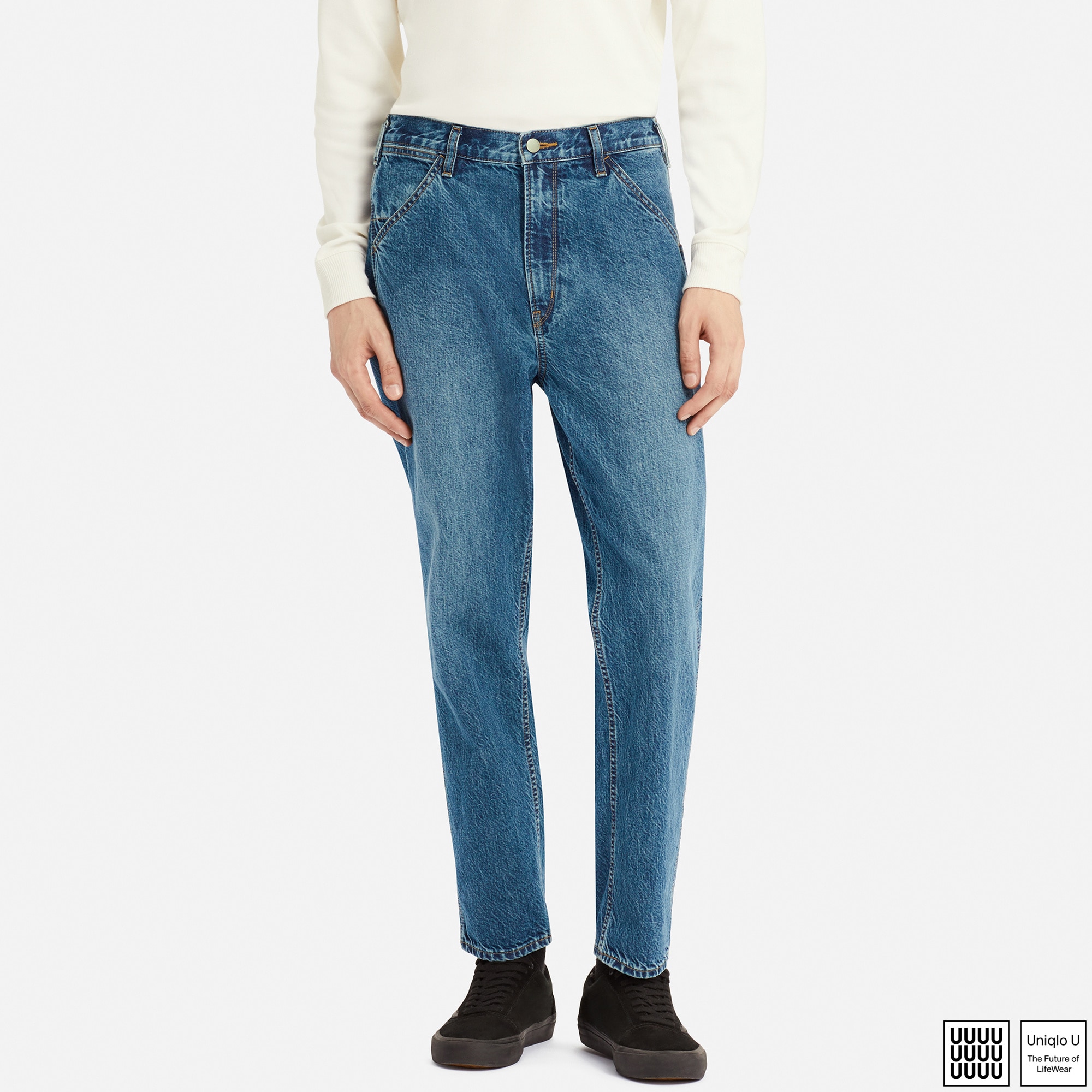 uniqlo wide fit tapered jeans