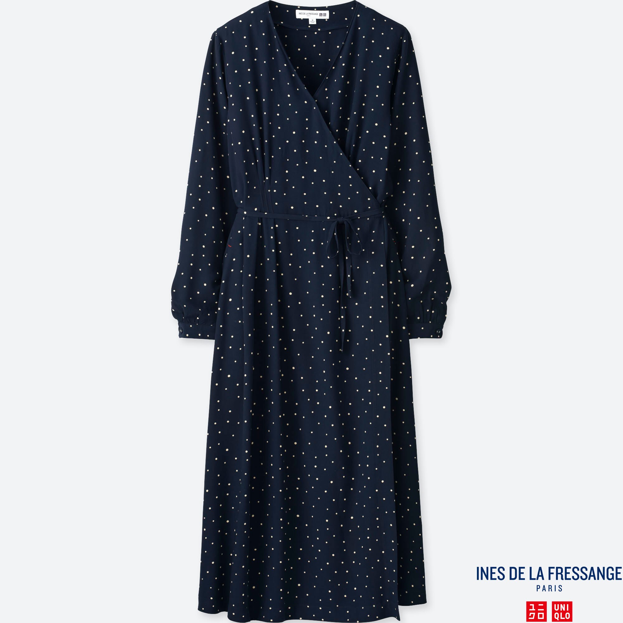 WOMEN GEORGETTE WRAP LONG-SLEEVE DRESS ...