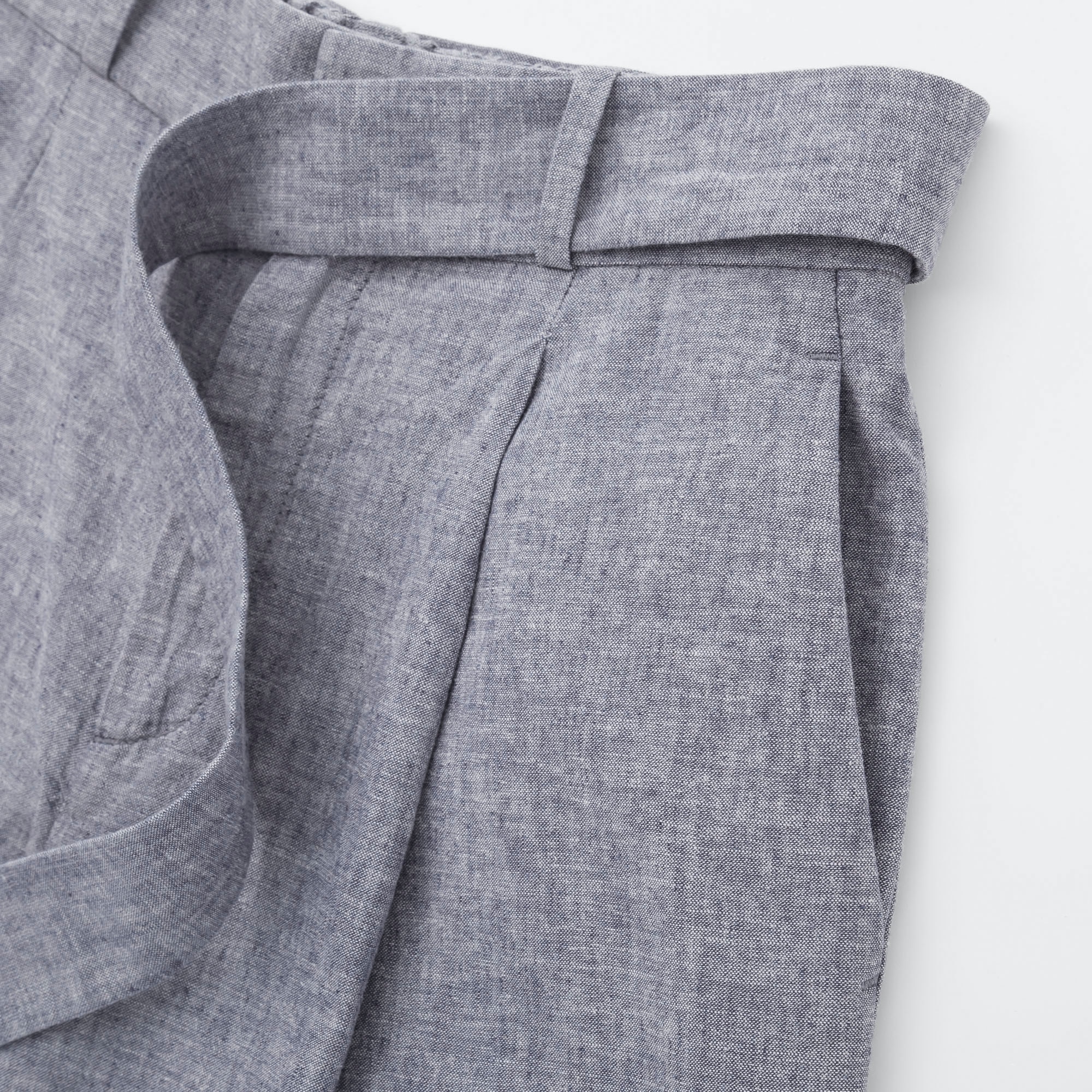 uniqlo belted linen rayon wide pants