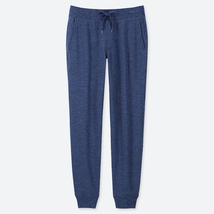 blue stacked sweatpants