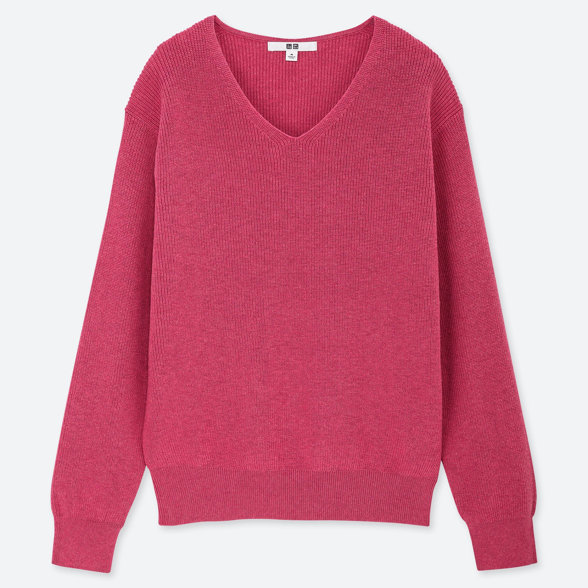 pink v neck sweater