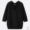 Women 3d Cotton Cocoon V-Neck 3/4 Sleeve Sweater, Black, Small