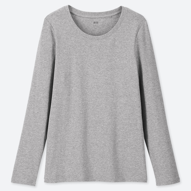 womens long sleeve gray t shirt