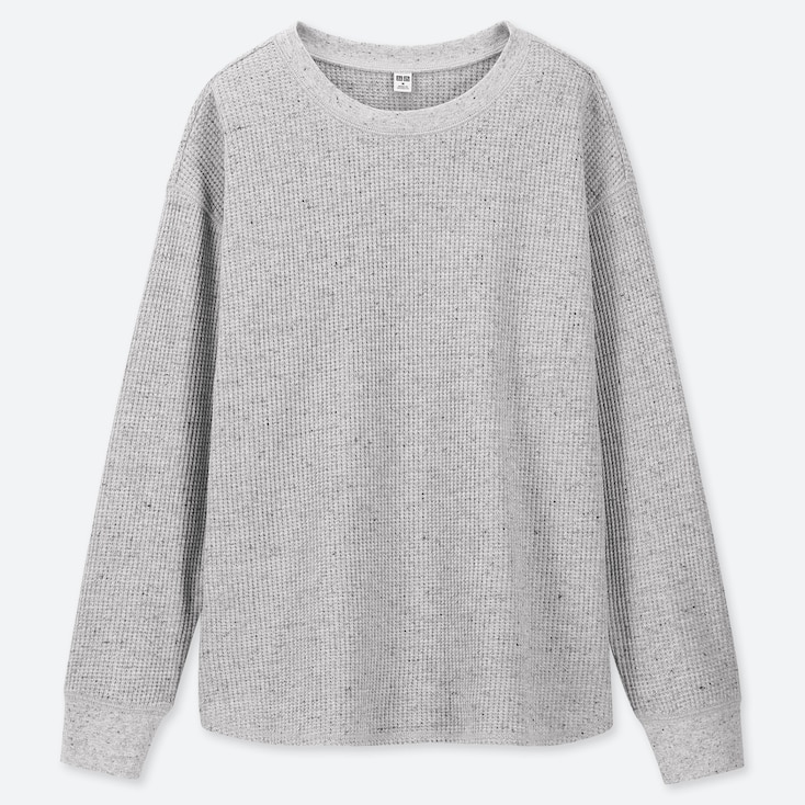 WOMEN WAFFLE CREW NECK LONG-SLEEVE T-SHIRT | UNIQLO US