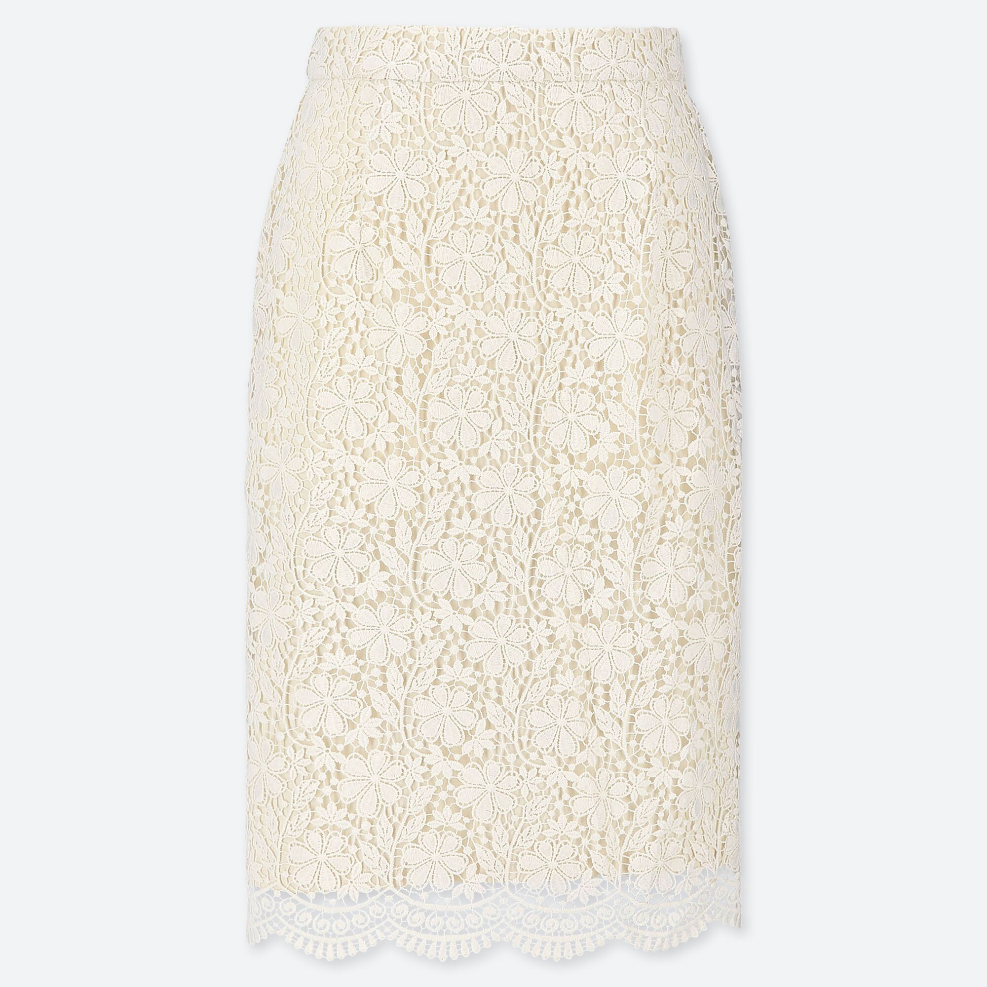 uniqlo white lace skirt