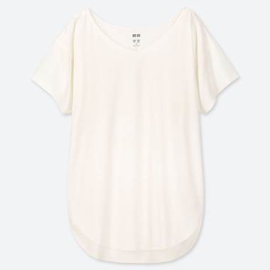 Women Airism Seamless V Neck Long T Shirt Uniqlo Us