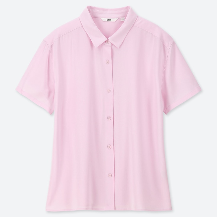 Uniqlo Linen Blend Open Collar Short Sleeved Shirt Stylehint