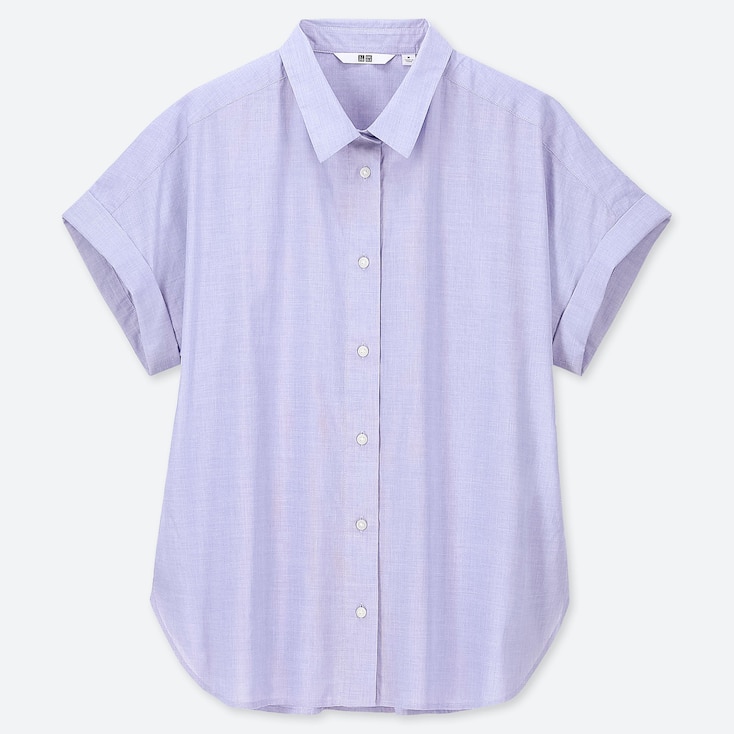 blue cotton short sleeve shirt
