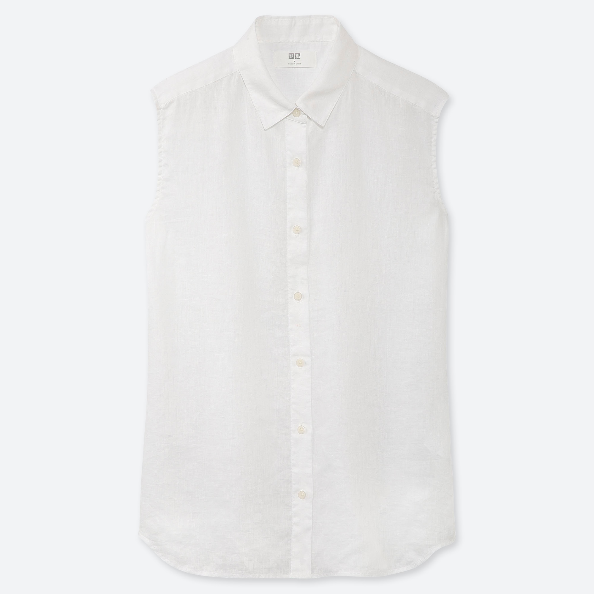 white linen sleeveless top