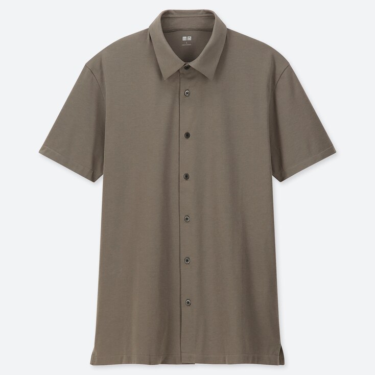 Uniqlo Men Open Collar Short Sleeve Shirt Stylehint