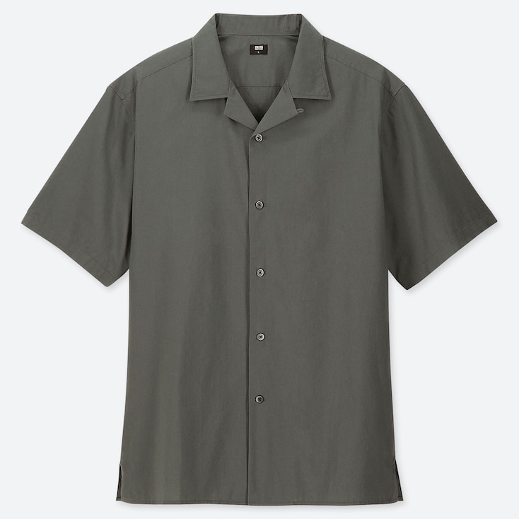 UNIQLO MEN WIDE FIT SHORT SLEEVED SHIRT (OPEN COLLAR) | StyleHint