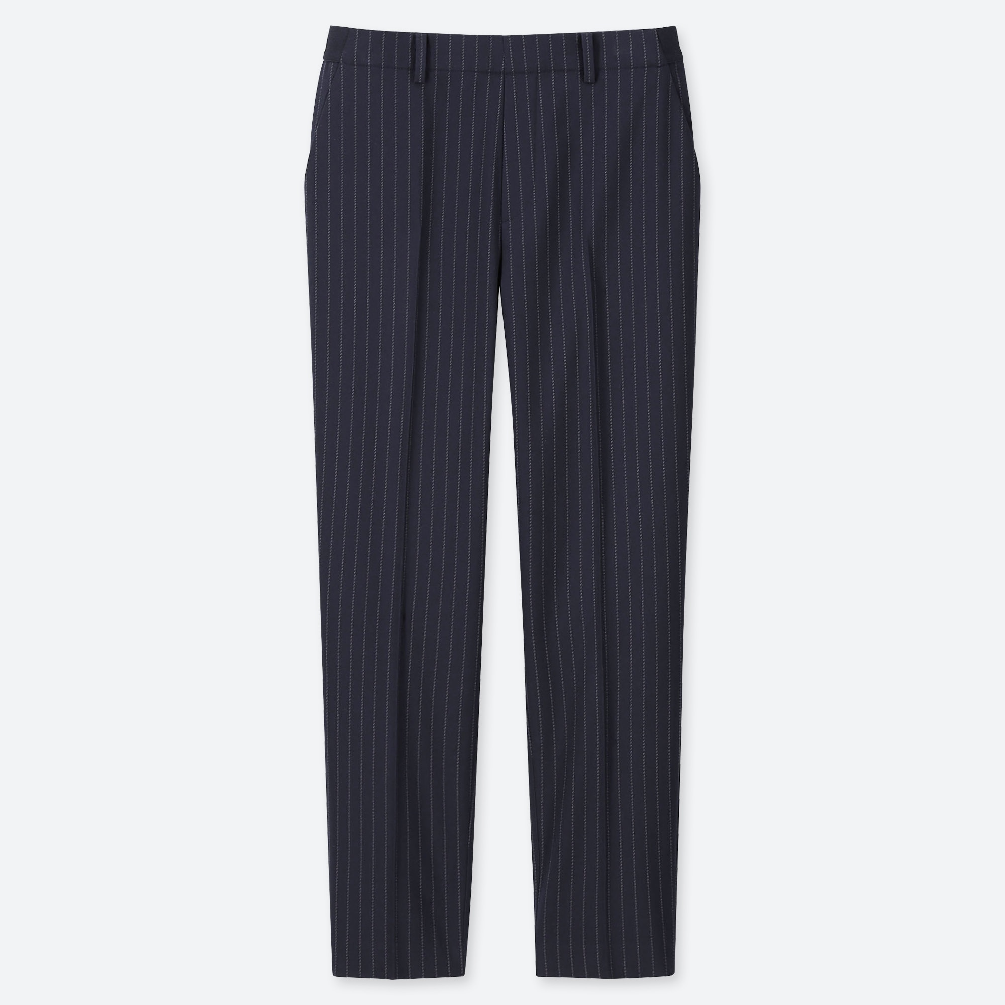 Buy Navy Blue Slim Fit Striped Pants by GentWithcom with Free Shipping