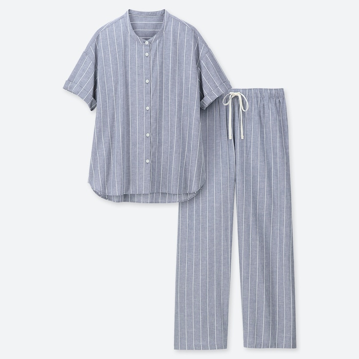 UNIQLO Cotton Blend Short Sleeved (Grandad Collar) StyleHint
